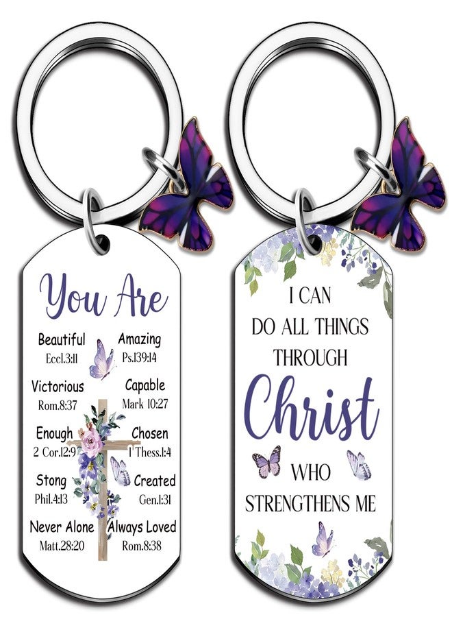 igvean Biblical Gifts Bible Verse Gifts Butterfly Keychain Spiritual Gift for Women Inspirational Christian Religious Gift for Women Friends Sister Bestie Daughter Mom Aunt Faith Based Present - Image 1